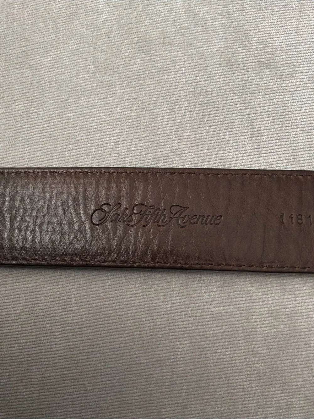 Saks Fifth Ave Brown Silver Tone Buckle Leather Belt Size 40